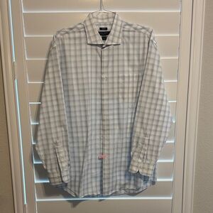 Pronto Uomo Plaid Shirt - Blue and White